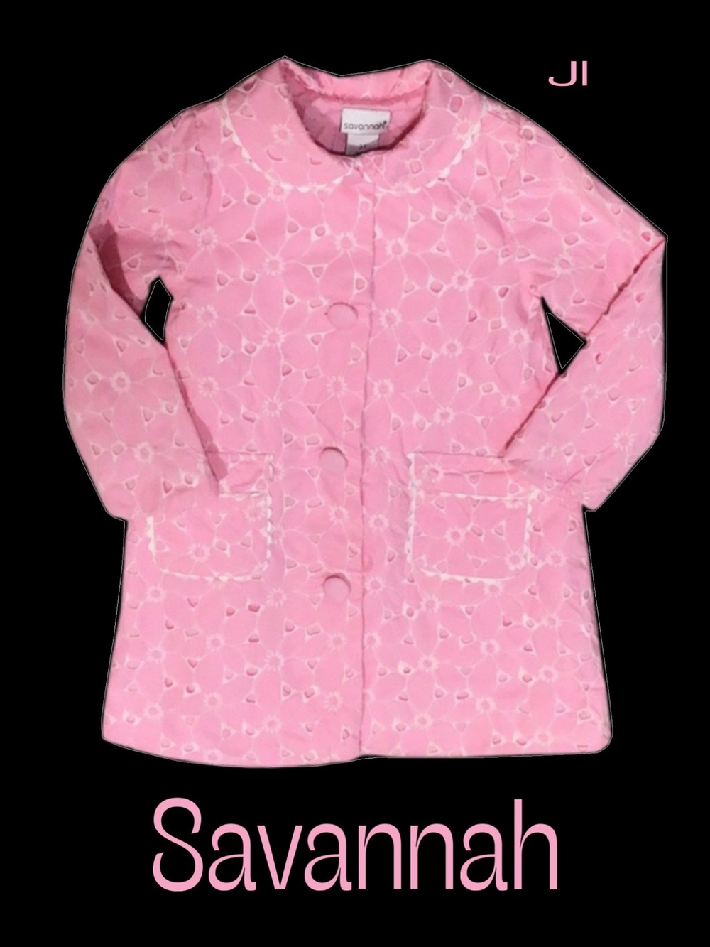 SAVANNAH Eyelet & Embroidered Lined‎ Coat Size 3T